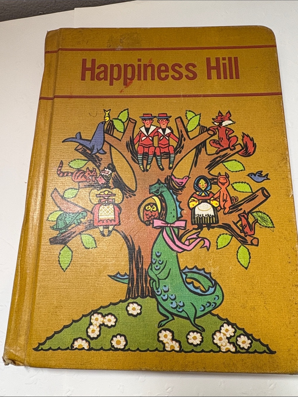 Happiness Hill Vintage-Style Yellow Decorative Book
